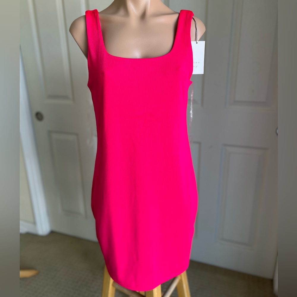 NWT A New Day Sleeveless Ribbed Bodycon Dress - Hot Pink